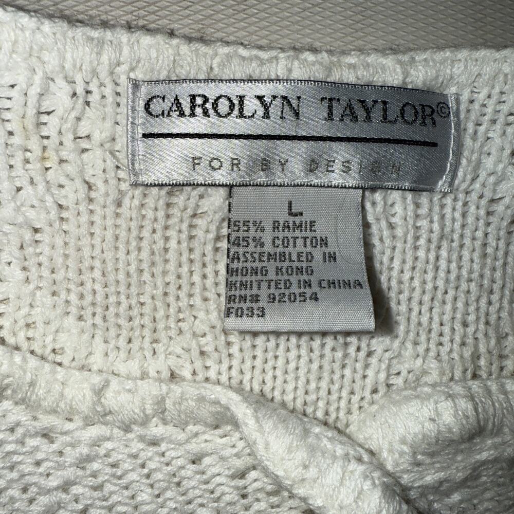Vintage Carolyn Taylor White Sweater - Size Large - Picture 2 of 6